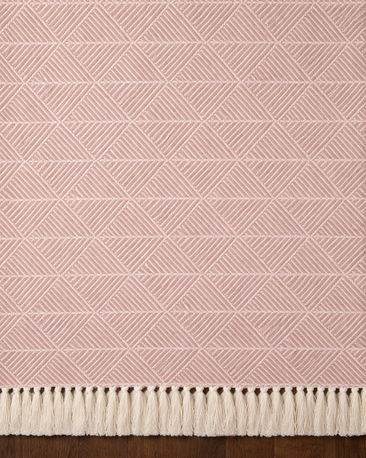 Oxford Minimal Design Throw - Dusky Pink