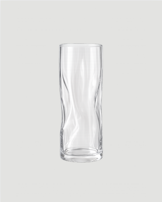 Sorelle Draped Glass Tall Vase - clear