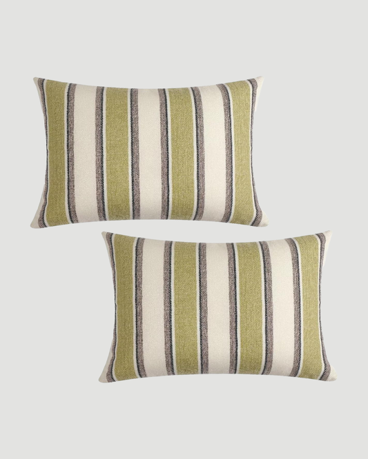 Surrey Striped Cushion - Green