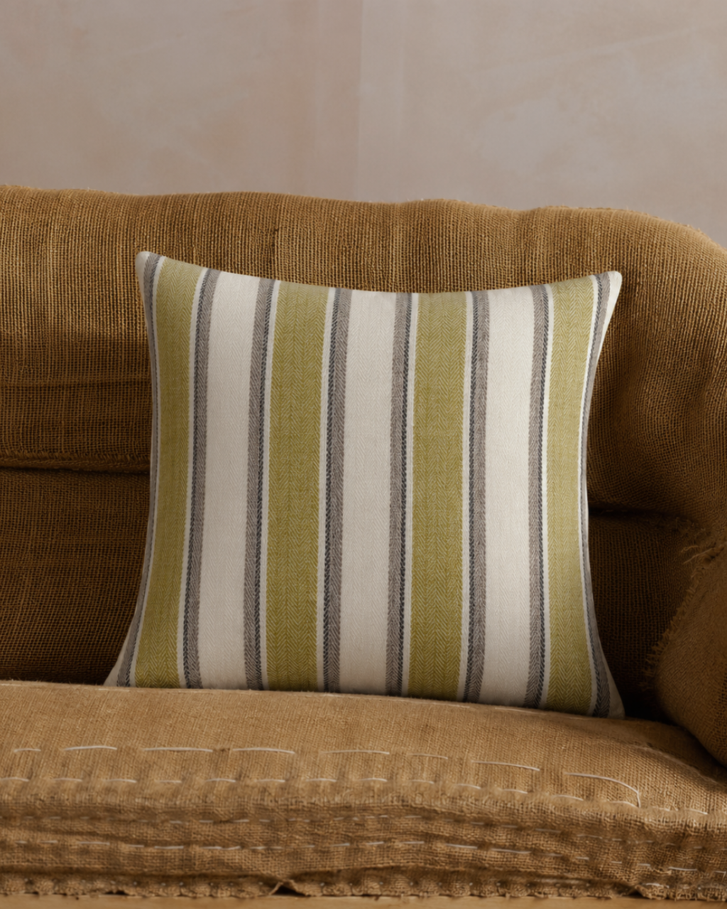 Surrey Striped Cushion - Green