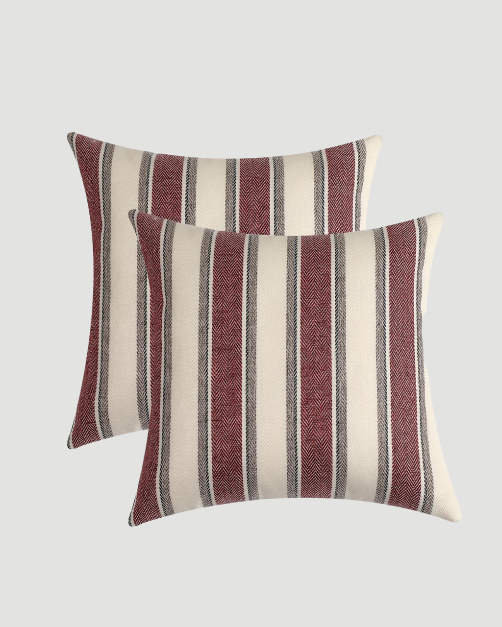 Surrey Striped Cushion - Burgundy