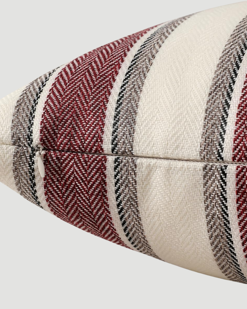 Surrey Striped Cushion - Burgundy