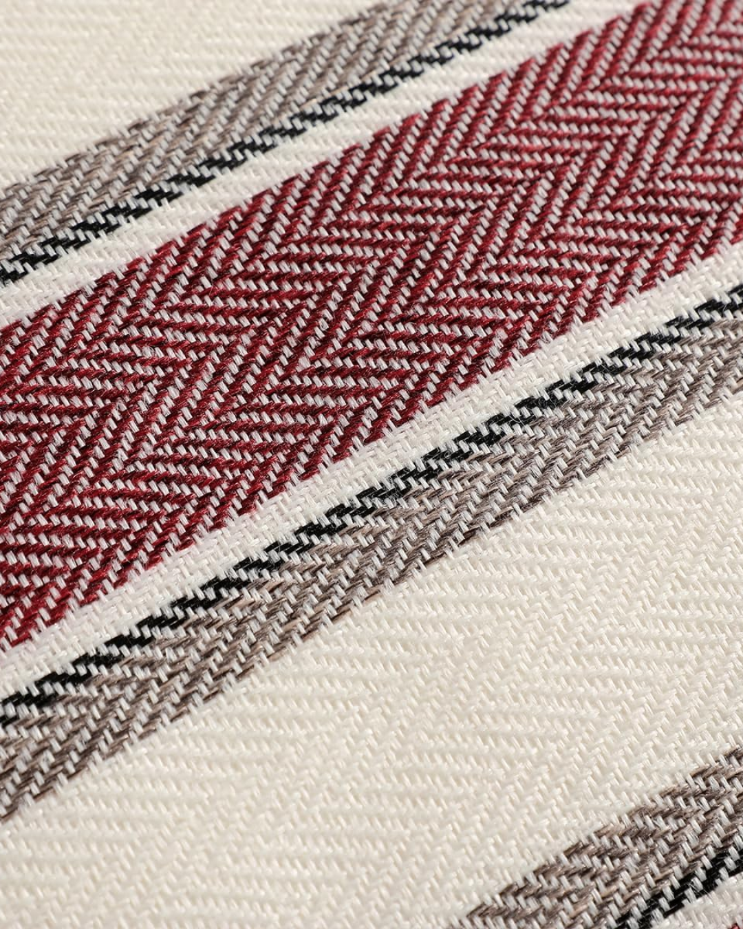 Surrey Striped Cushion - Burgundy