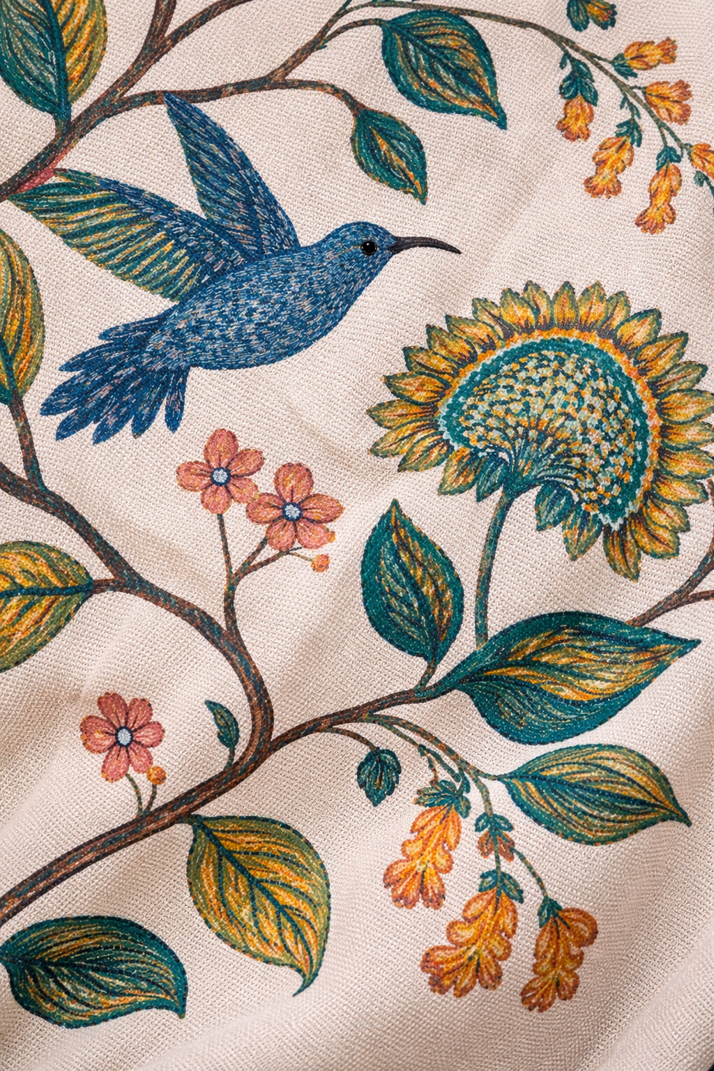 Yuna Organic Cotton throw - Spring Forest