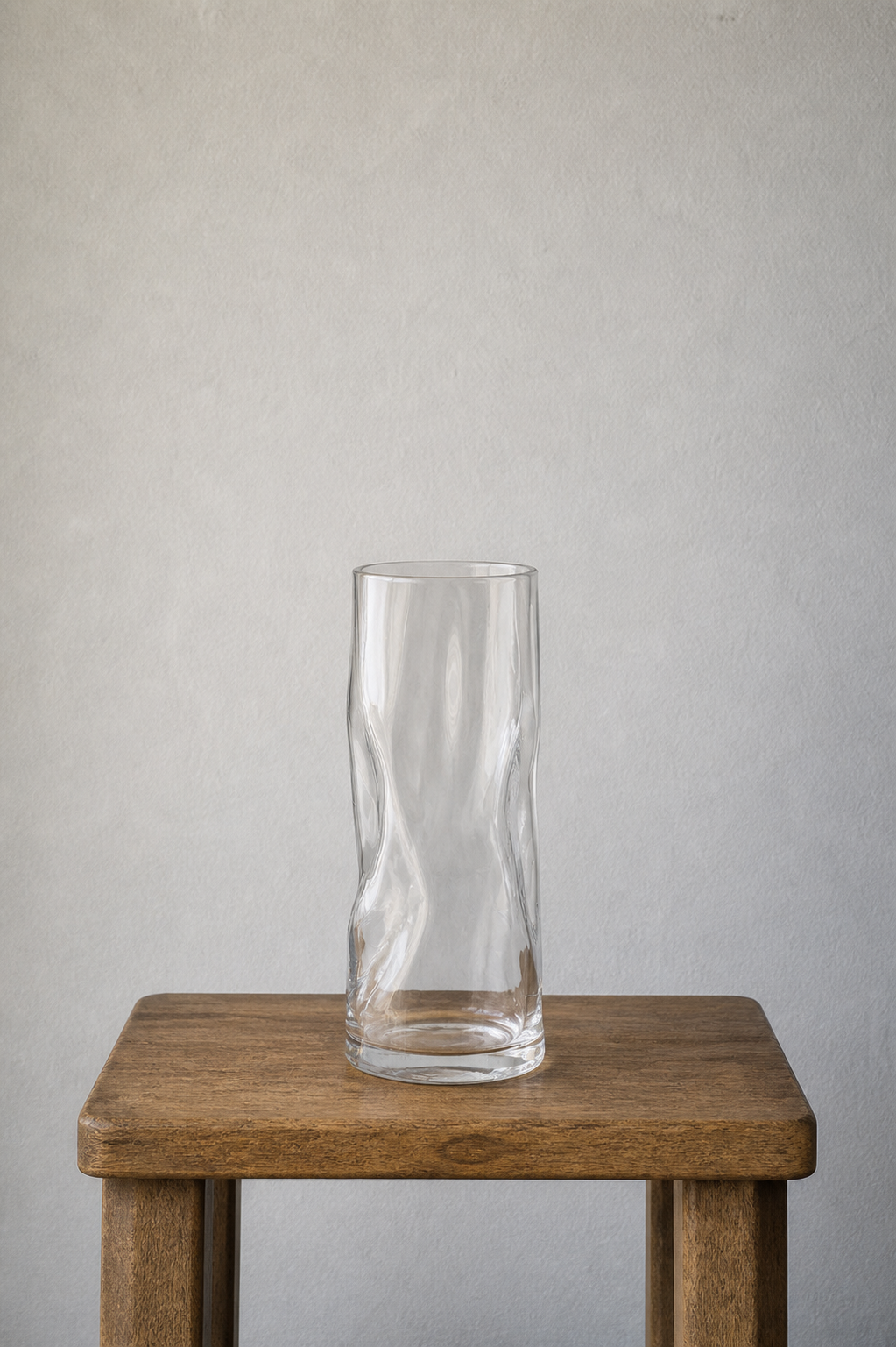 Sorelle Draped Glass Tall Vase - clear