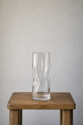 Sorelle Draped Glass Tall Vase - clear