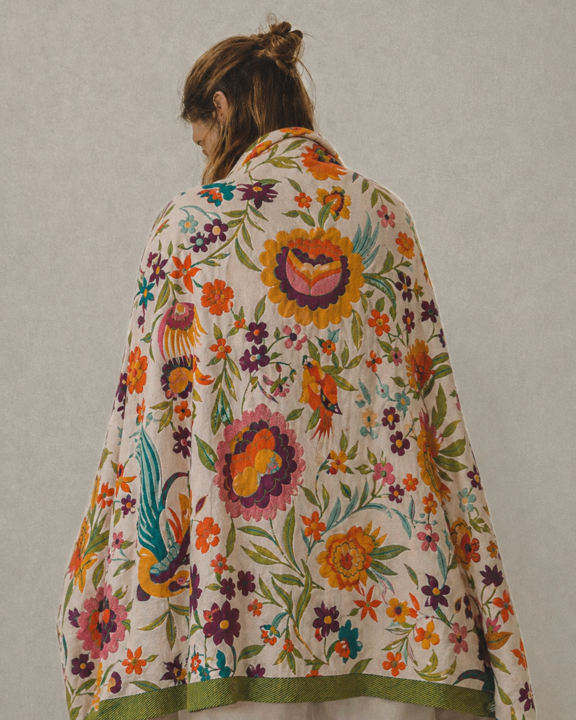 Yuna Organic Cotton throw - Golden Garden