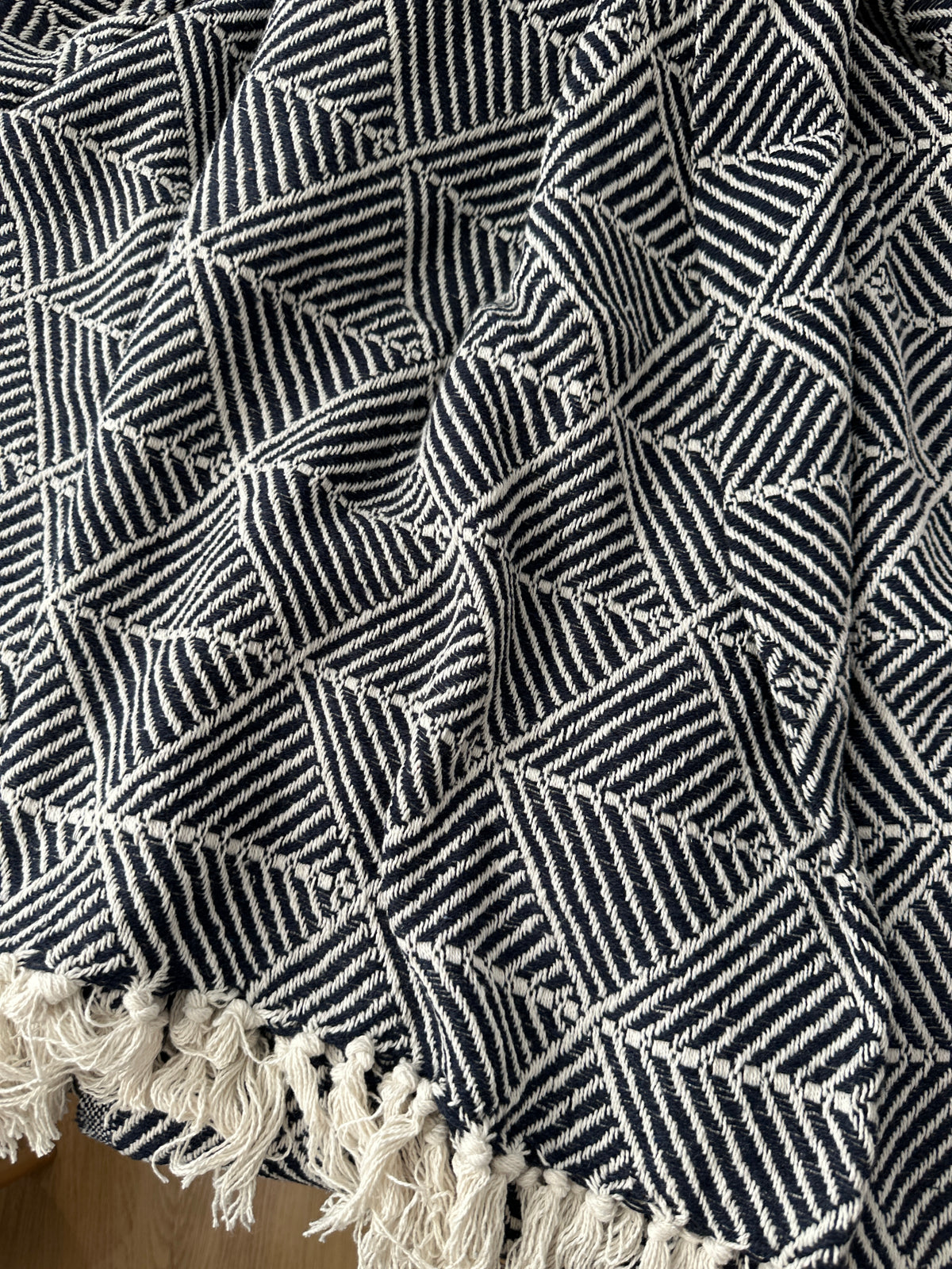 Oxford Minimal Design Throw - Navy