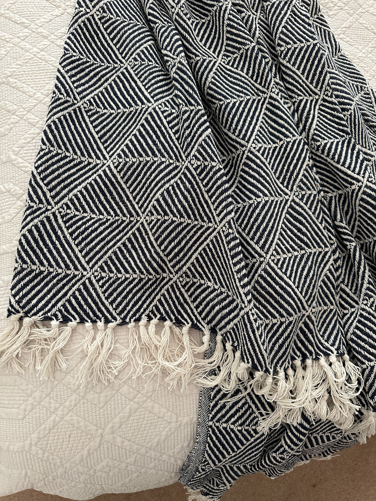 Oxford Minimal Design Throw - Navy