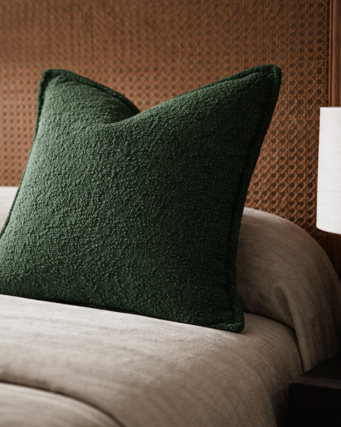 Torridge Bouclé Cushion Cover - English Green