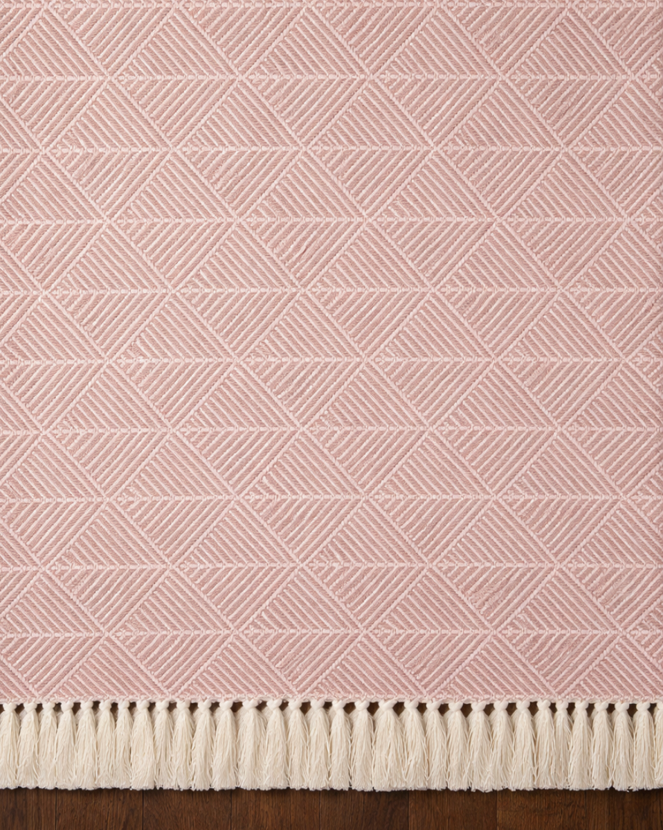 Oxford Minimal Design Throw - Dusky Pink
