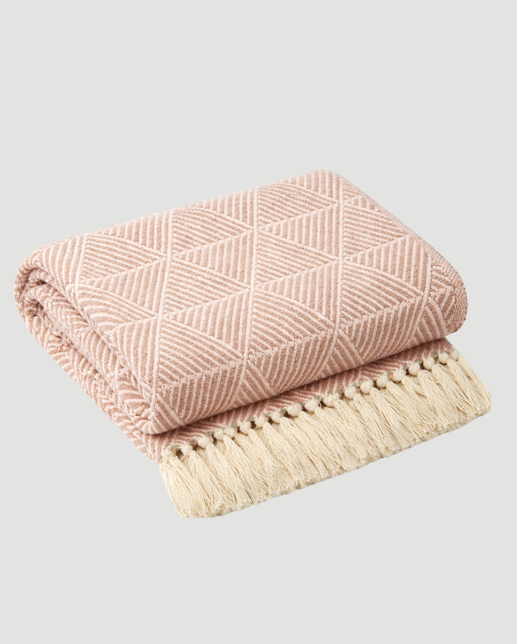 Oxford Minimal Design Throw - Dusky Pink