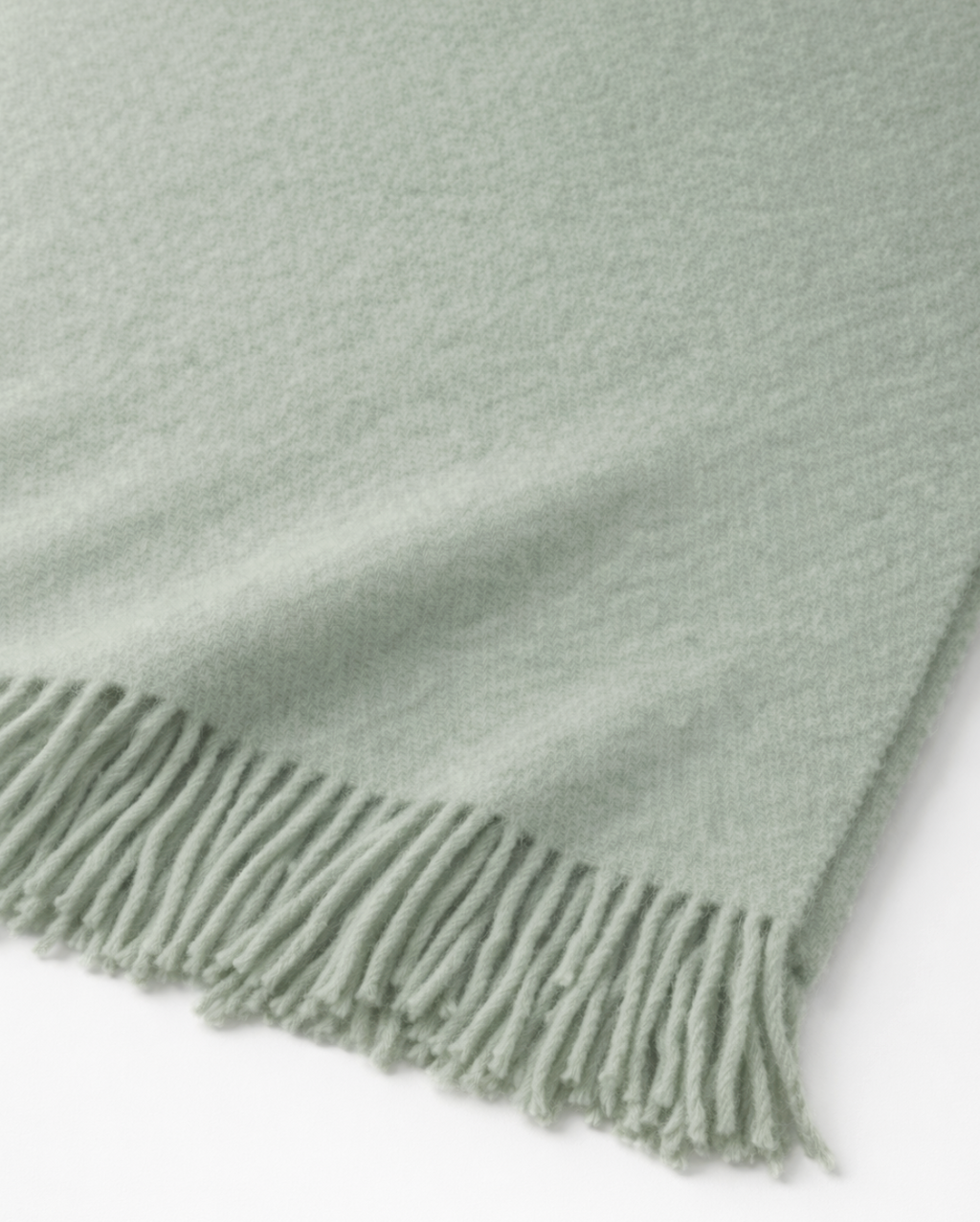 Canberra Natural Lambswool Throw - Sage Green