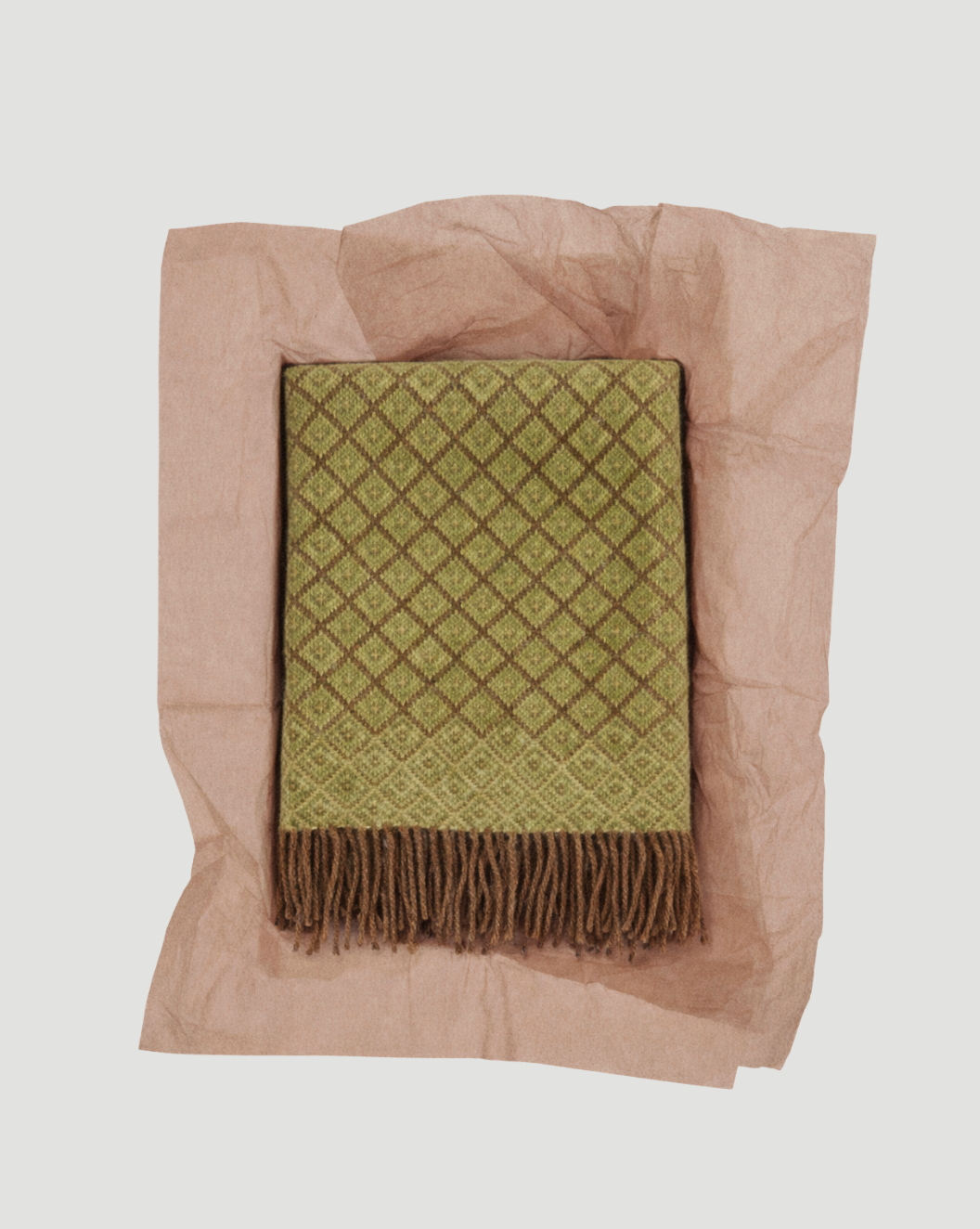 Carrera Linen & Wool Throw - Green Diamonds