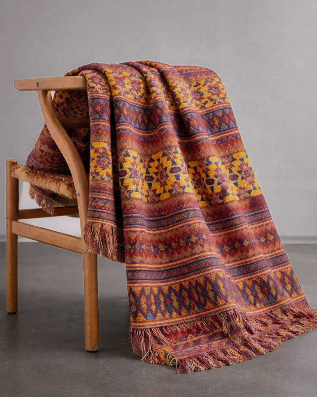 Azteca Cotton Throw - Red