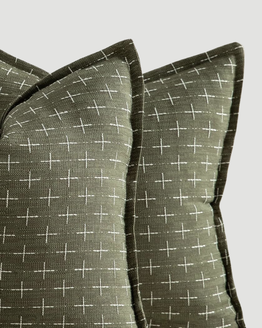 Sussex Crosses Cushion - Green