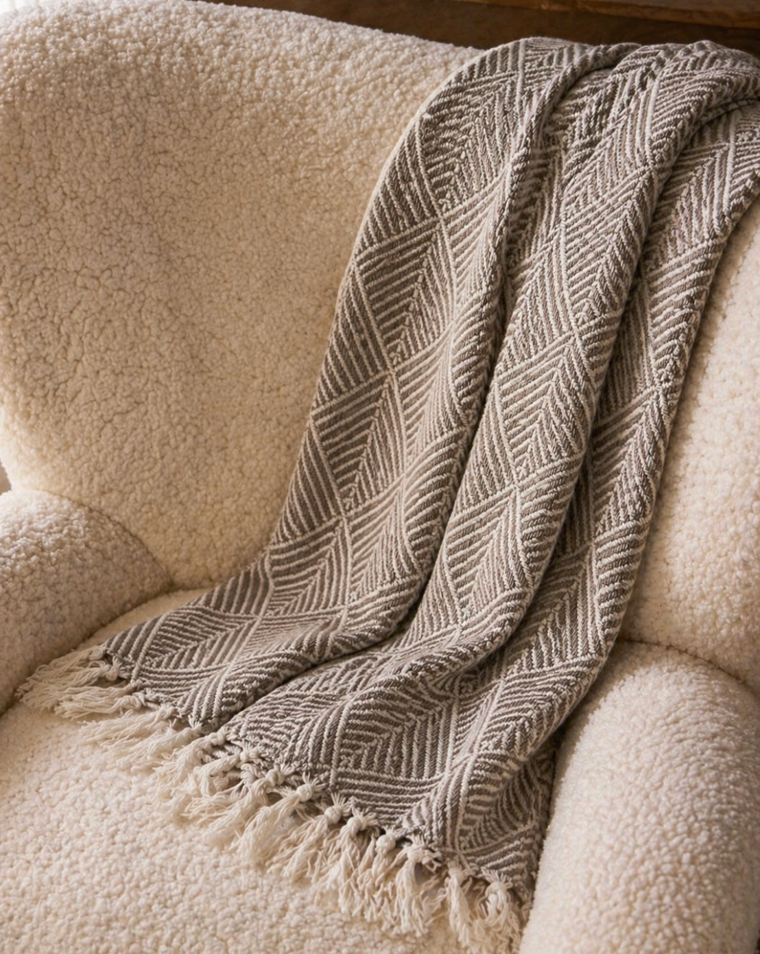 Oxford Minimal Design Throw - Taupe