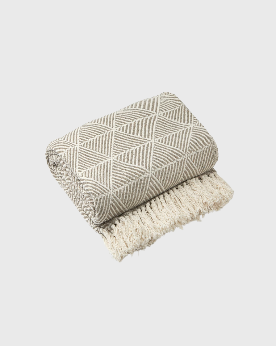 Oxford Minimal Design Throw - Taupe