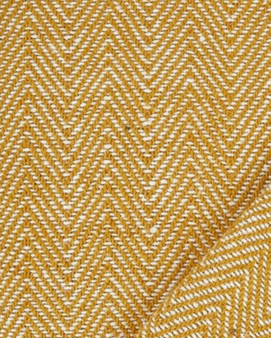 Carlisle Herringbone Cotton Throw - Yellow