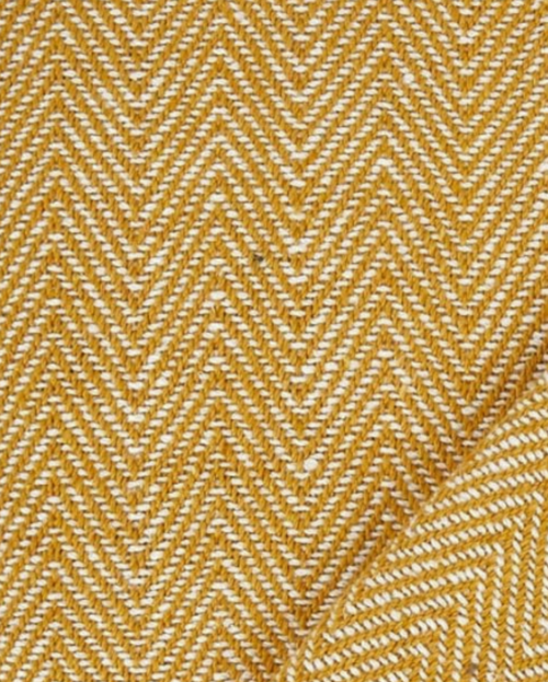 Carlisle Herringbone Cotton Throw - Yellow