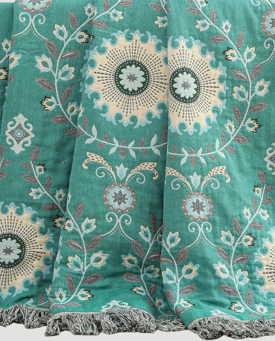 Yuna Organic Cotton throw - Spring Garden