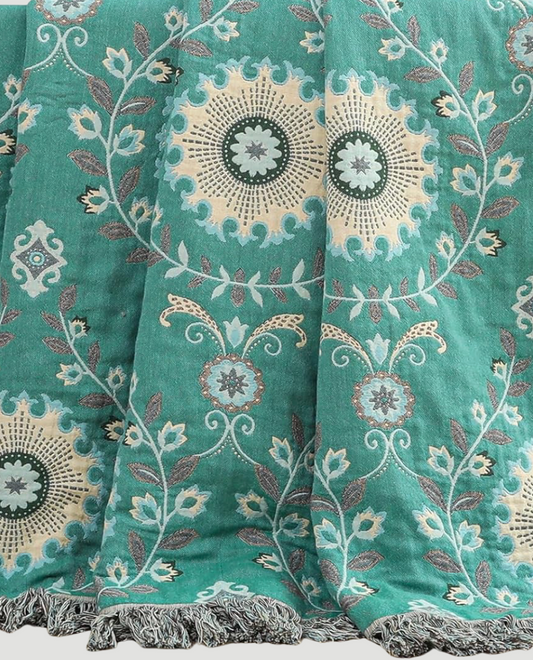 Yuna Organic Cotton throw - Spring Garden