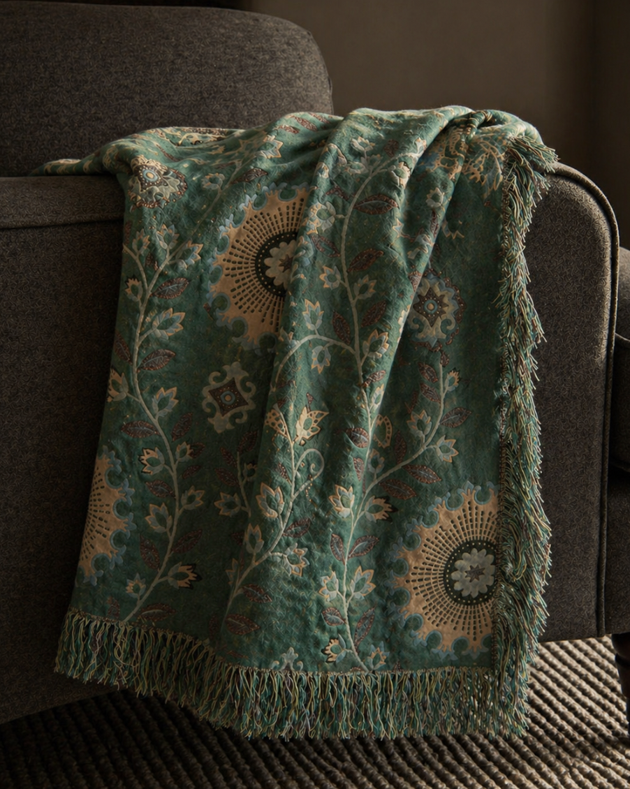 Yuna Organic Cotton throw - Spring Garden