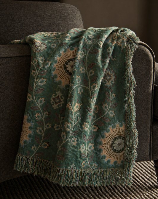 Yuna Organic Cotton throw - Spring Garden