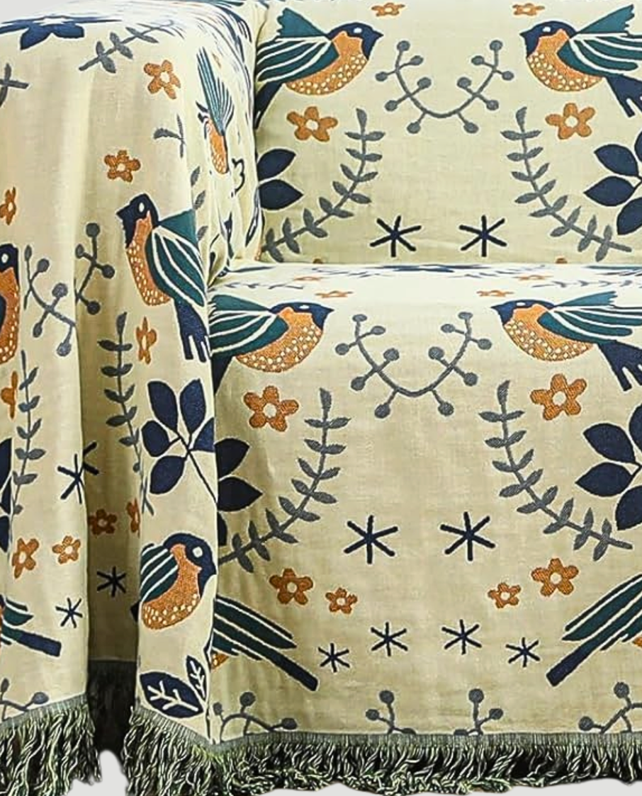 Yuna Organic Cotton throw - The Green Forest