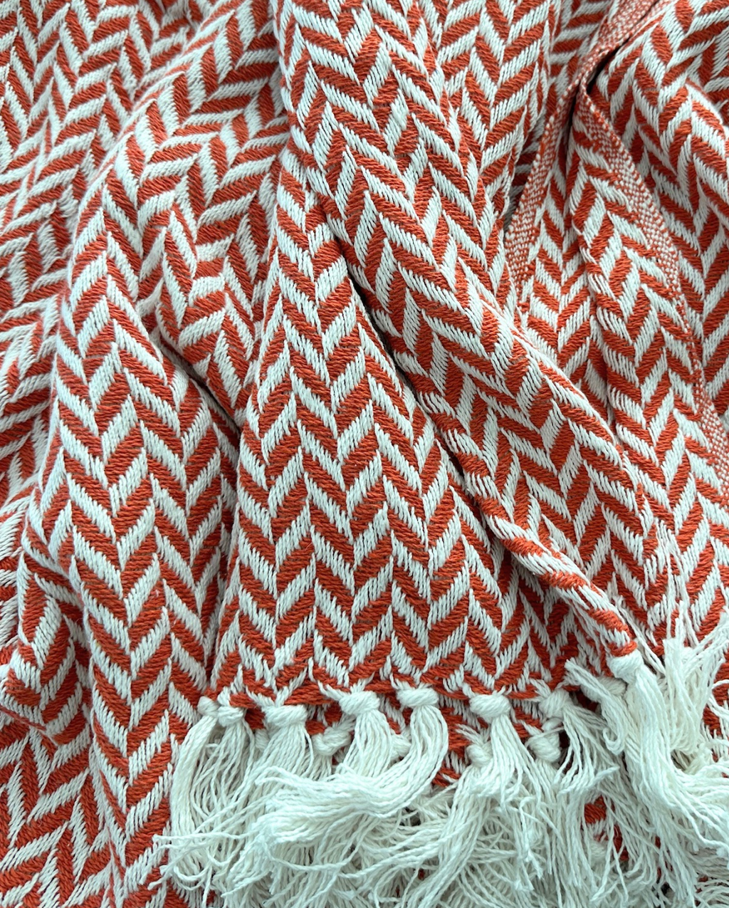 Oxford Minimal Design Throw - Chevron Orange