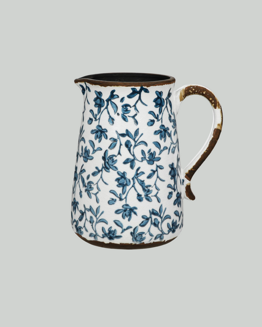 Somerset Floral Ceramic Jug - Rustic Blue