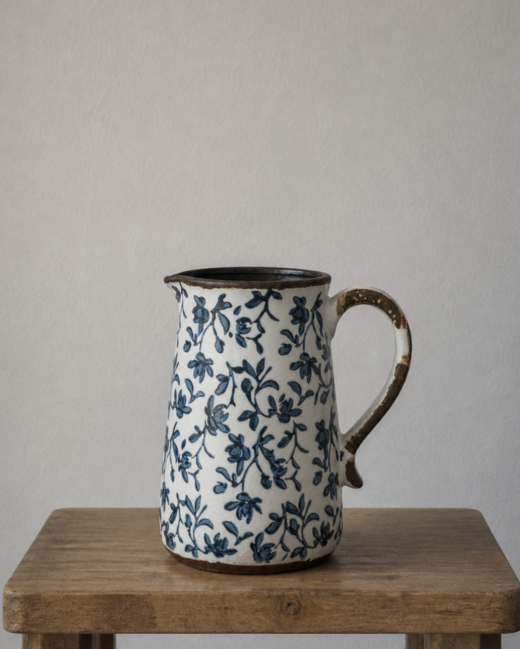 Somerset Floral Ceramic Jug - Rustic Blue