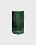 Aurella Tall Ribbed Glass Vase - Emerald Green