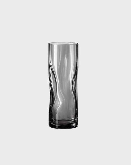 Sorelle Draped Glass Tall Vase - Smoke Tone