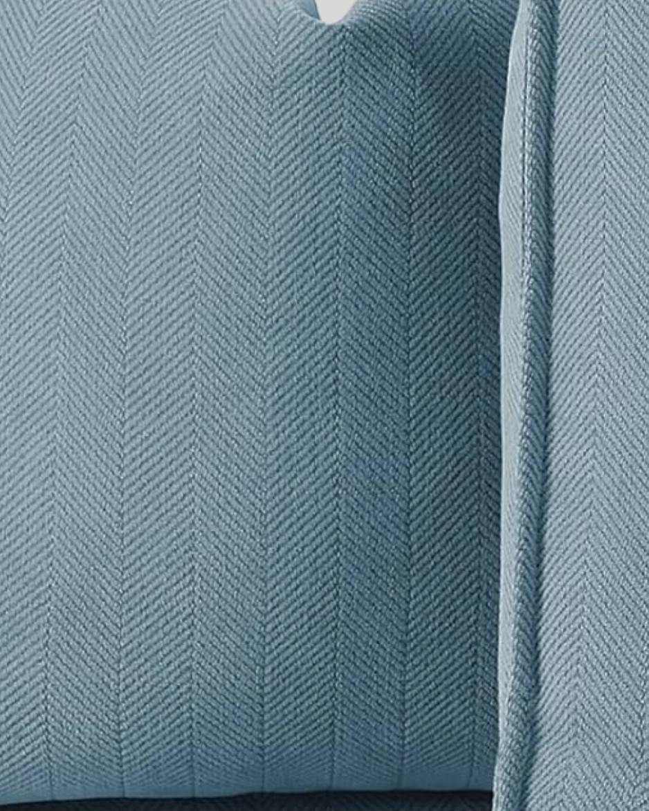 Carlisle Herringbone Cushion Covers - Dusky Blue