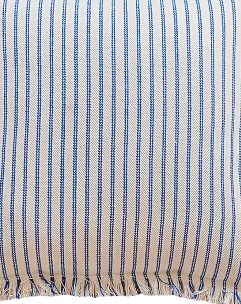 The Somerset Cotton Hemp Cushions - Blue Stripes