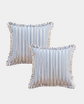 The Somerset Cotton Hemp Cushions - Blue Stripes