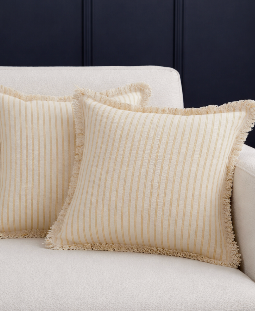 The Somerset Cotton Hemp Cushions - Lemon