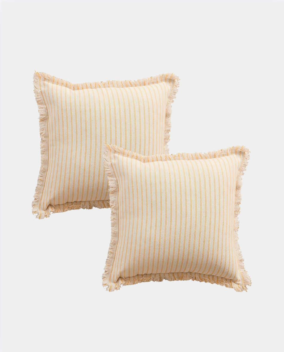 The Somerset Cotton Hemp Cushions - Lemon