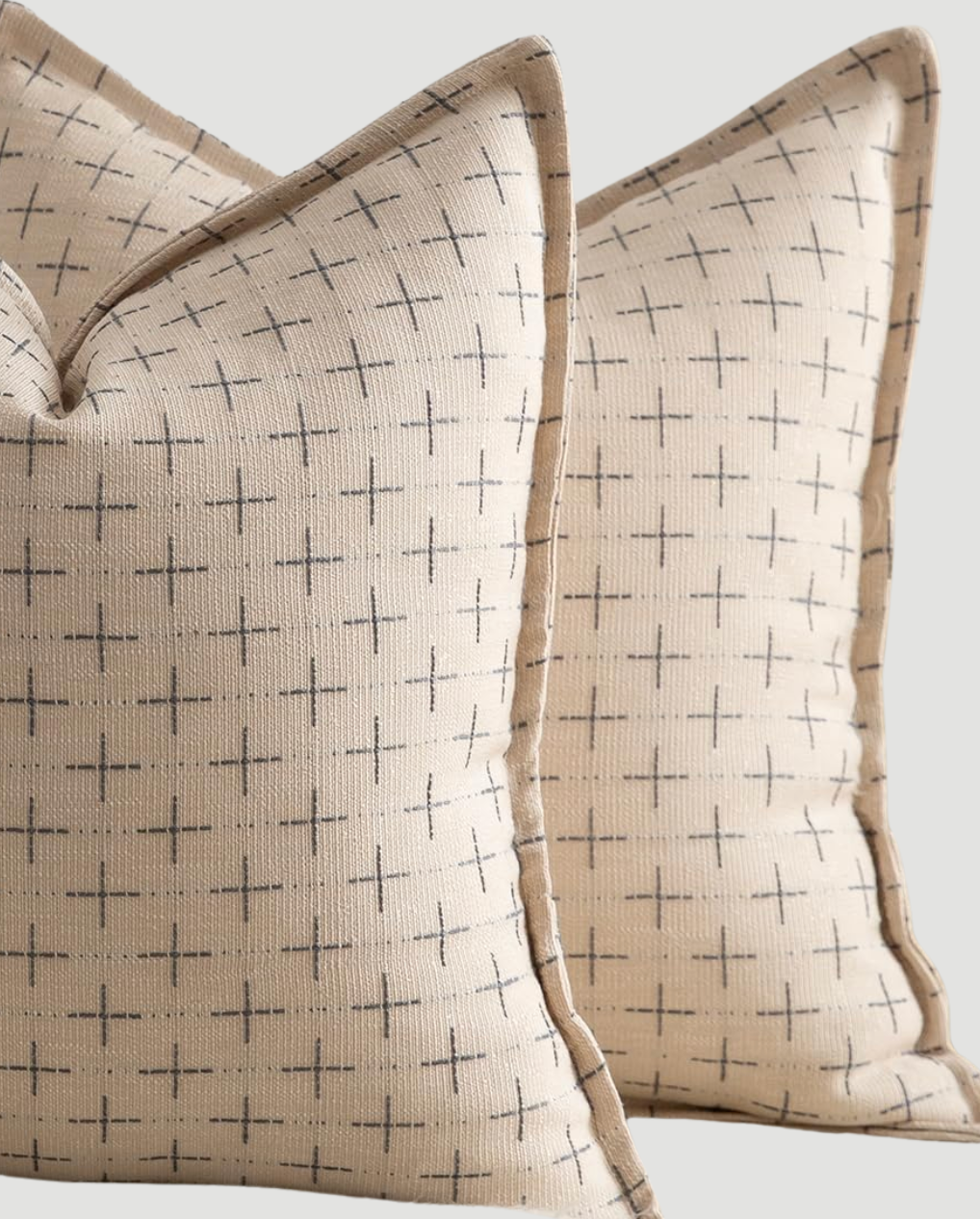 Sussex Crosses Cushion - Beige