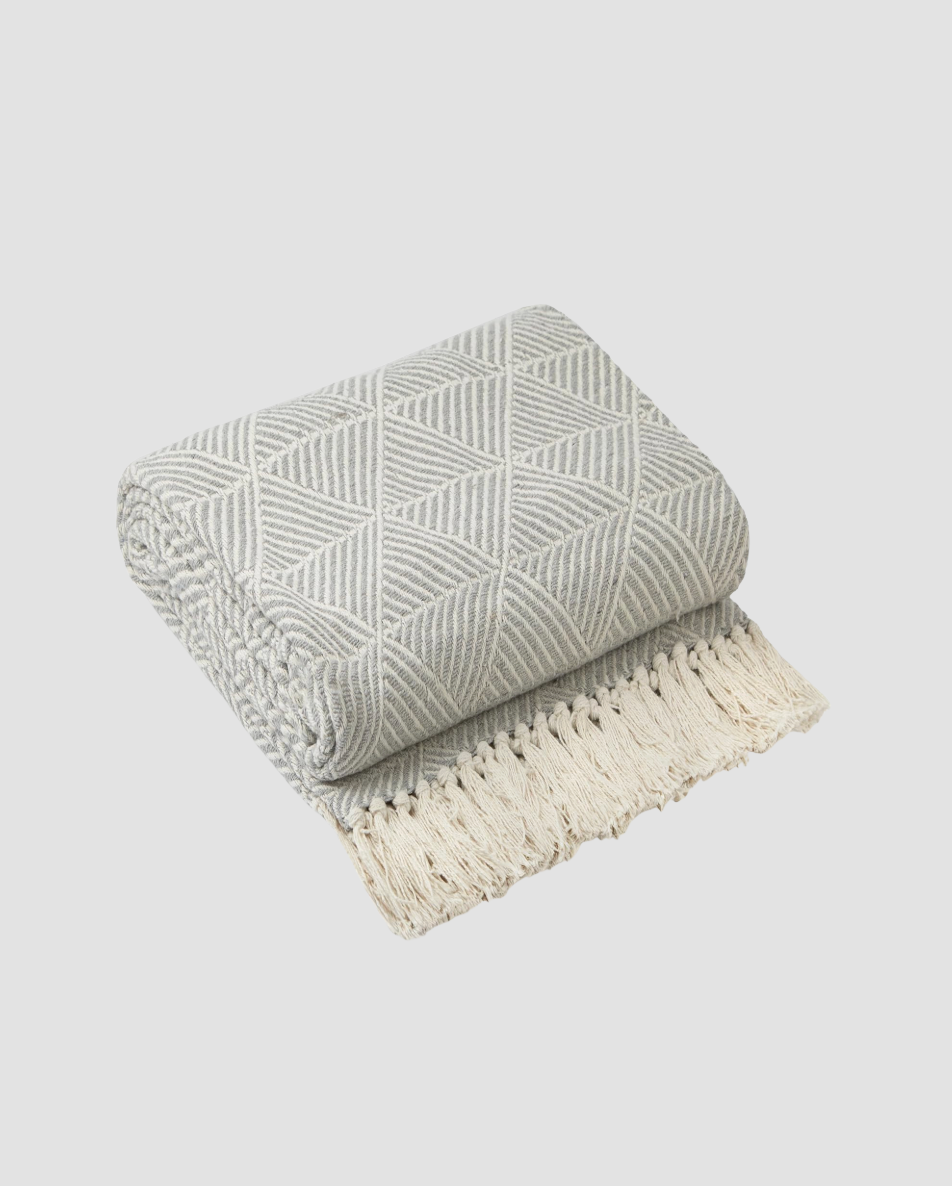 Oxford Minimal Design Throw - Silver