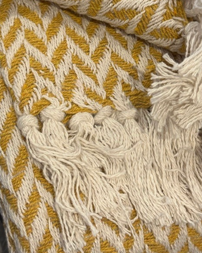 Oxford Minimal Design Throw - Chevron Yellow